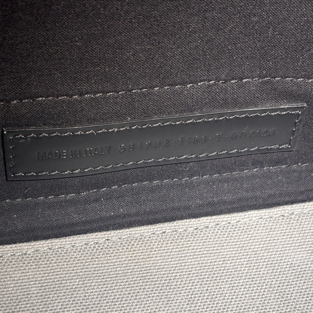 Balenciaga Cotton Canvas Silk Calfskin S Navy Cabas Grey with Pouch ✨ - Picture 11 of 15